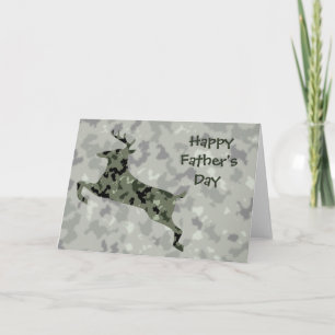 Happy Vaderdag Camo Deer Kaart
