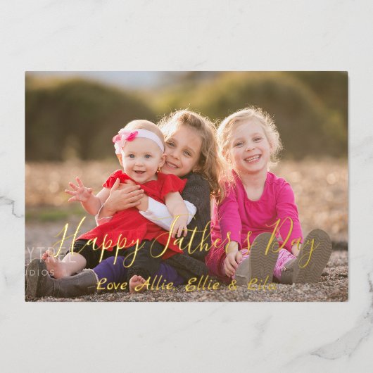 Happy Vaderdag Card Folie Uitnodiging (Voorkant)