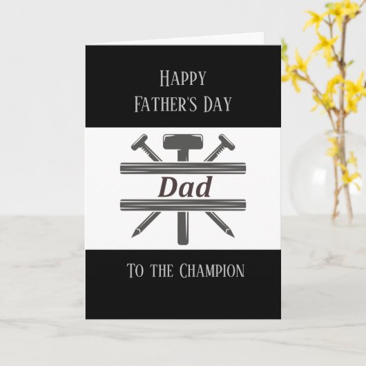 Happy Vaderdag Carpenter Builder Kaart (Gele Bloem)