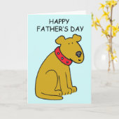 Happy Vaderdag Cartoon Dog Kaart (Gele Bloem)