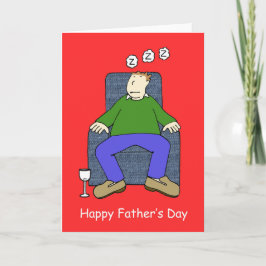 Happy Vaderdag Cartoon Pap Slapen Kaart