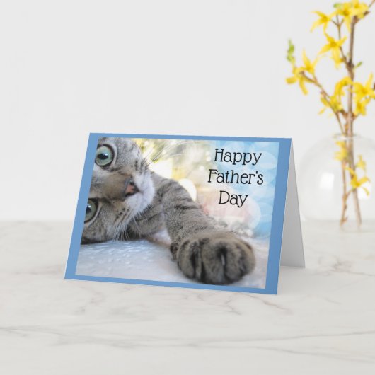 Happy Vaderdag Cat Nap Animal Humor Kaart (Gele Bloem)