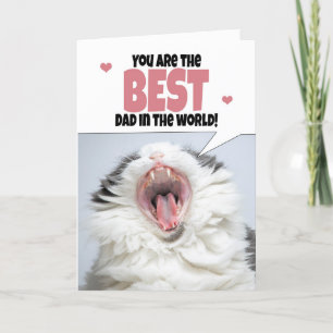 Happy Vaderdag Cat Shouting Humor Feestdagen Kaart