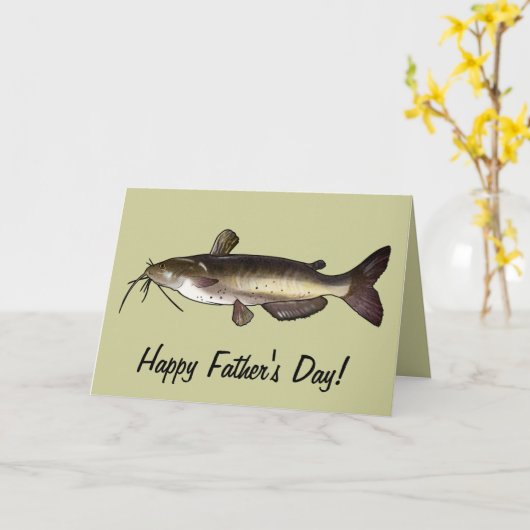 Happy Vaderdag: Catfish Kaart (Gele Bloem)