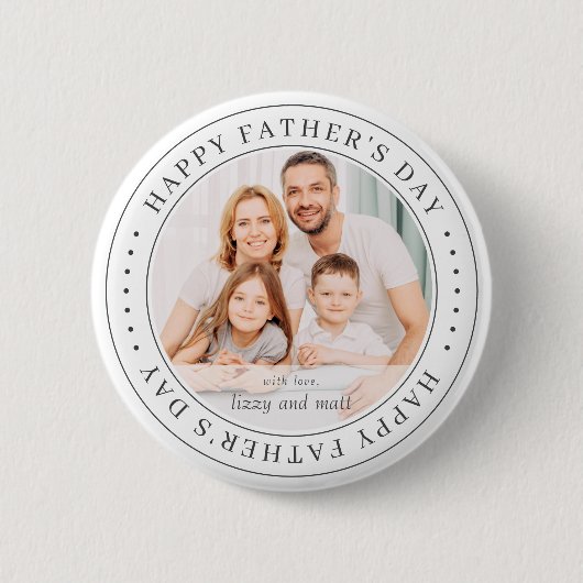 Happy Vaderdag Classic Simple Photo Ronde Button 5,7 Cm (Voorkant)