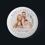 Happy Vaderdag Classic Simple Photo Ronde Button 5,7 Cm<br><div class="desc">Dit eenvoudige en klassieke ontwerp is samengesteld uit serif typografie en voegt een douanefoto toe.</div>