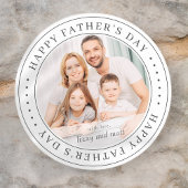 Happy Vaderdag Classic Simple Photo Ronde Sticker