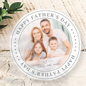 Happy Vaderdag Classic Simple Photo Ronde Sticker