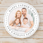 Happy Vaderdag Classic Simple Photo Ronde Sticker