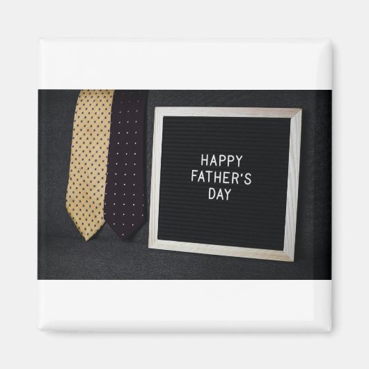 Happy Vaderdag Classic Zwart Magneet (Voorkant)