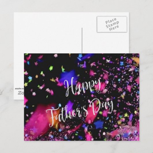 Happy Vaderdag - Concert Confetti Briefkaart (Voorkant / Achterkant)