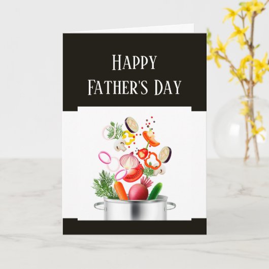 Happy Vaderdag Cooking Baking Chef Kaart (Gele Bloem)