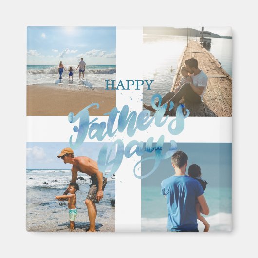 Happy Vaderdag Cool Photo Collage Magneet (Voorkant)