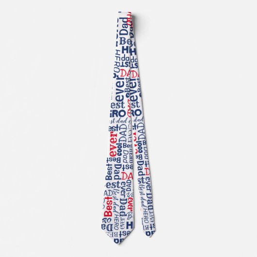 Happy Vaderdag Cool Typografie Stropdas (Voorkant)