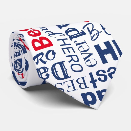 Happy Vaderdag Cool Typografie Stropdas (Opgerold)