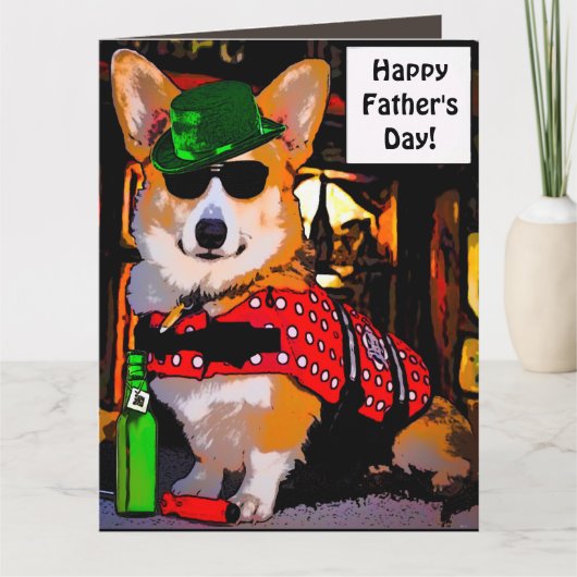 Happy Vaderdag Corgi Kaart (Voorkant)