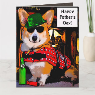 Happy Vaderdag Corgi Kaart