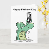 Happy Vaderdag Crocodile Kaart (Gele Bloem)