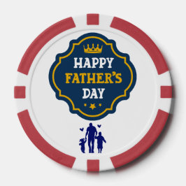 Happy Vaderdag Crown & Kinder - Een koninklijk eer Poker Chips
