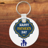Happy Vaderdag Crown & Kinder - Een koninklijk eer Sleutelhanger (Voorkant)