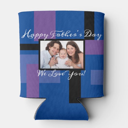 Happy Vaderdag Custom 1 foto Modern Blikjeskoeler (Achterkant)