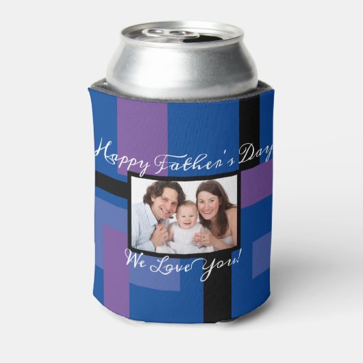 Happy Vaderdag Custom 1 foto Modern Blikjeskoeler (Blikje Achterkant)