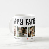 Happy Vaderdag Custom 5 Foto Papa Gift Koffiemok (Voorkant links)