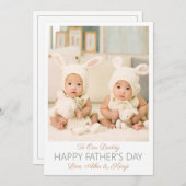 Happy Vaderdag Custom Foto Twins Vakantie Kaart (Voorkant / Achterkant)