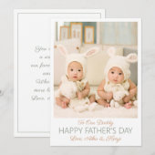 Happy Vaderdag Custom Foto Twins Vakantie Kaart (Voorkant / Achterkant)