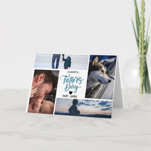 Happy Vaderdag Custom Photo Collage Kaart (Voorkant)