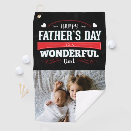 Happy Vaderdag Custom Photo Golfhanddoek (Insitu)
