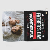 Happy Vaderdag Custom Photo Golfhanddoek (Horizontaal)