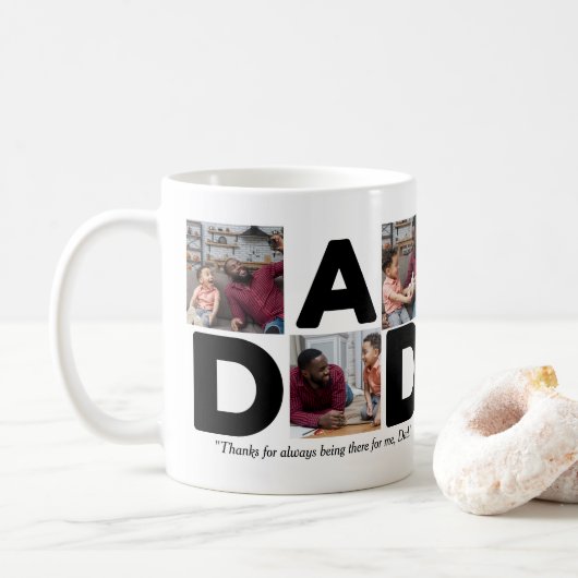 Happy Vaderdag Custom Photo Mok voor papa (Met donut)