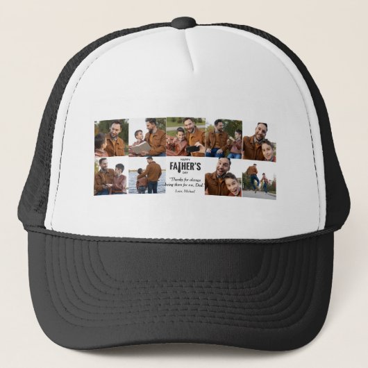 Happy Vaderdag Custom Photo Trucker Hat Trucker Pet (Voorkant)