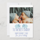 Happy Vaderdag Custom Photo Twins Feestdagenkaart (Voorkant)