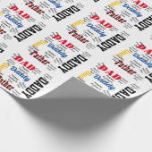 Happy Vaderdag Custom Text Greep Cadeaupapier (Hoek)