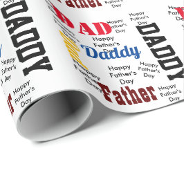 Happy Vaderdag Custom Text Greep Cadeaupapier