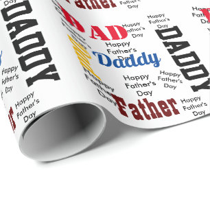 Happy Vaderdag Custom Text Greep Cadeaupapier