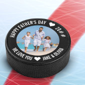 Happy Vaderdag Custom Year Names and Photo Hockey Puck