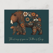 Happy Vaderdag Cute Beren Folk Art Briefkaart (Voorkant)