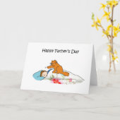 Happy Vaderdag Cute Ginger Cat and Man Kaart (Gele Bloem)