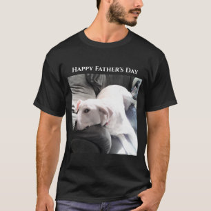 Happy Vaderdag Cute Puppy Dog Dad Black T-shirt