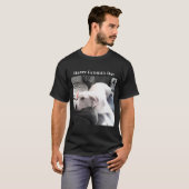 Happy Vaderdag Cute Puppy Dog Dad Black T-shirt (Voorkant volledig)