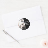 Happy Vaderdag Cute White Lazy Puppy Dog Black Ronde Sticker (Envelop)