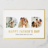 Happy Vaderdag DAD 3 Photo Gold Foil Kaart (Voorkant)