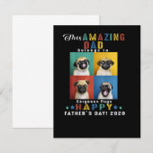 Happy Vaderdag Dad behoort tot prachtige pugs Bedankkaart (Voorkant / Achterkant)