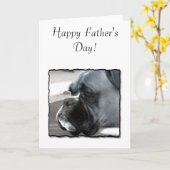 Happy Vaderdag Dad Boxer Wenskaart Kaart (Gele Bloem)
