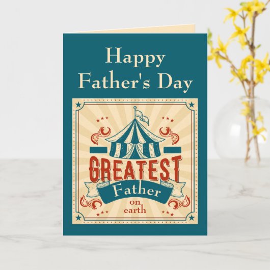 Happy Vaderdag Dad Circus Monkeys Funny Kaart (Gele Bloem)