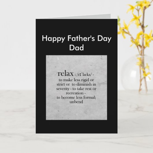 Happy Vaderdag Dad-definitie van Relax Humor Kaart (Gele Bloem)
