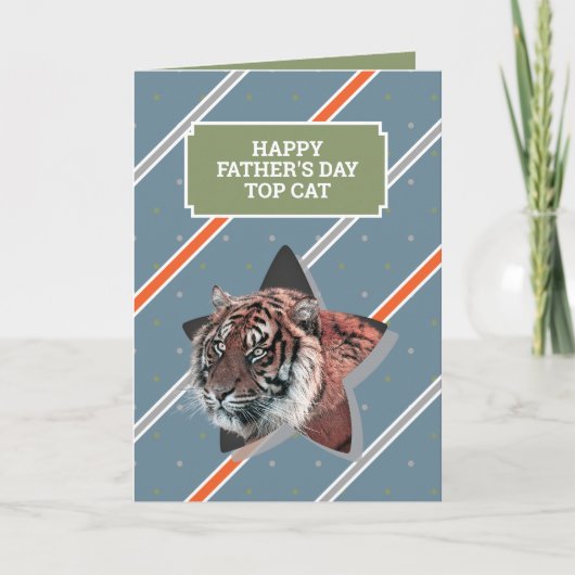 Happy Vaderdag Dad Funny Cool Tiger Card Kaart (Voorkant)